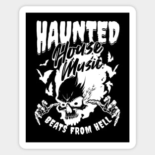 HOUSE MUSIC - Haunted House From Hell (White) Sticker